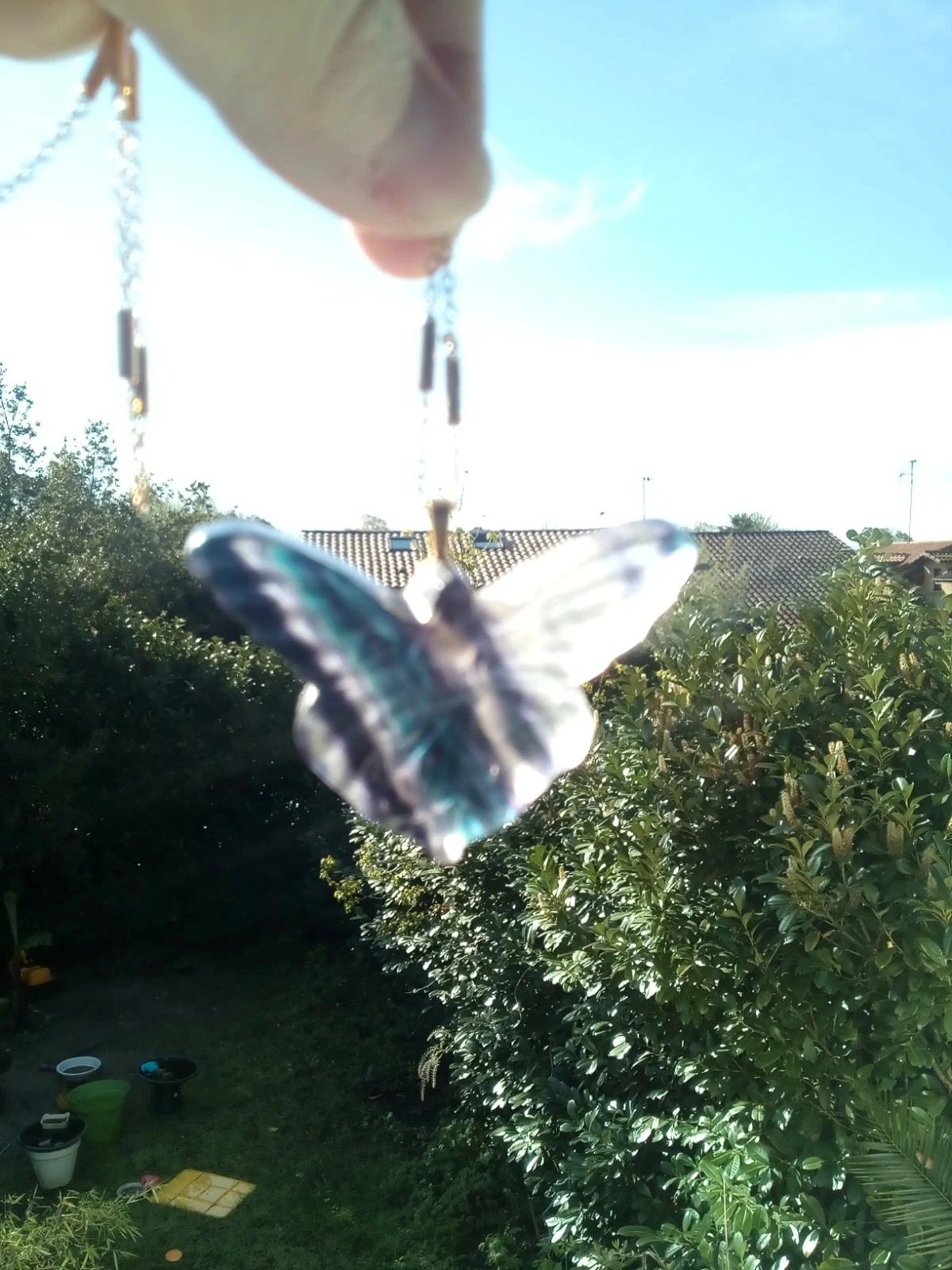 Collier pierre de fluorite taillée en fée – photo 2